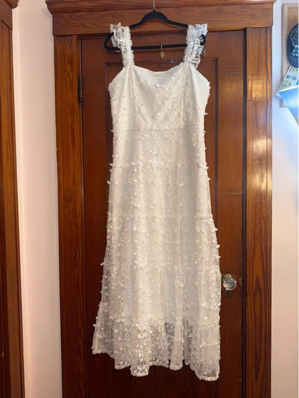 Altar’d State Brixta Embroidered Lace Maxi Dress White 2XL NWT